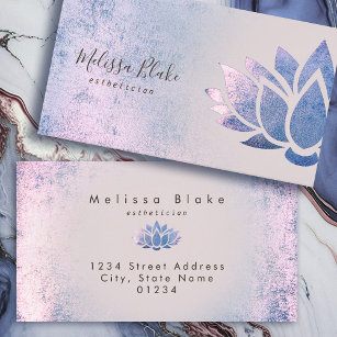 blue purple lotus logo business card