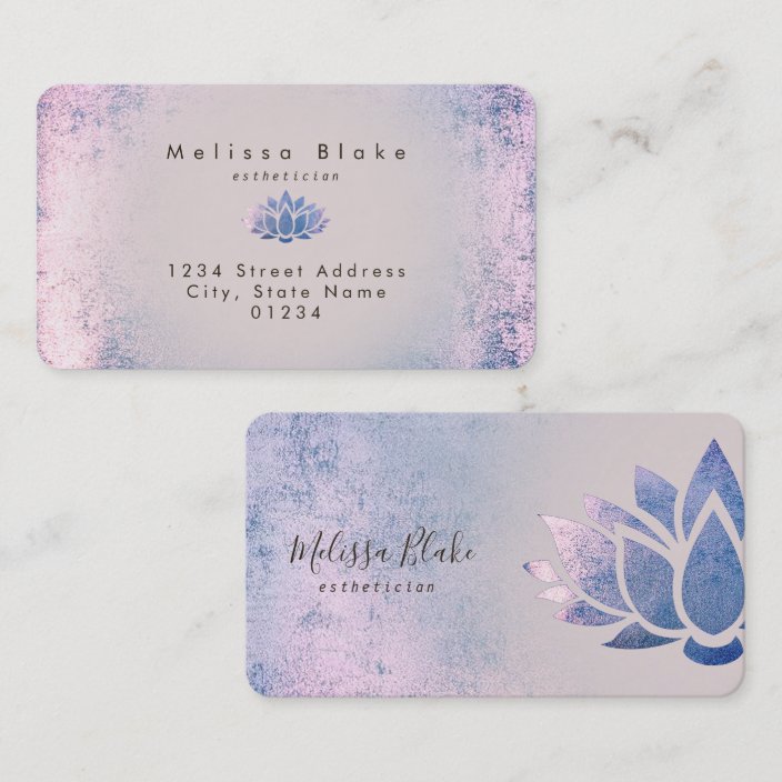 blue purple lotus logo business card | Zazzle.com