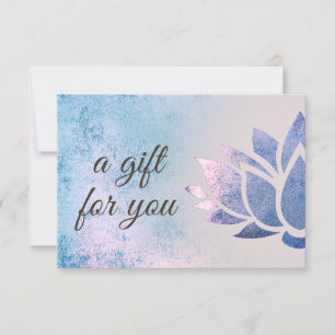 blue purple lotus logo gift certificate