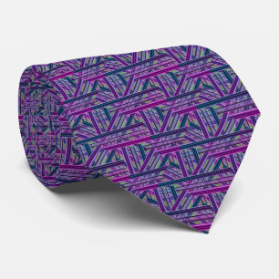 Blue Purple Magenta Unique Pattern Neck Tie