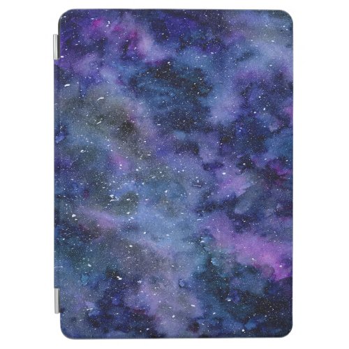 Blue Purple Majestic Starry Nebula Watercolor iPad Air Cover