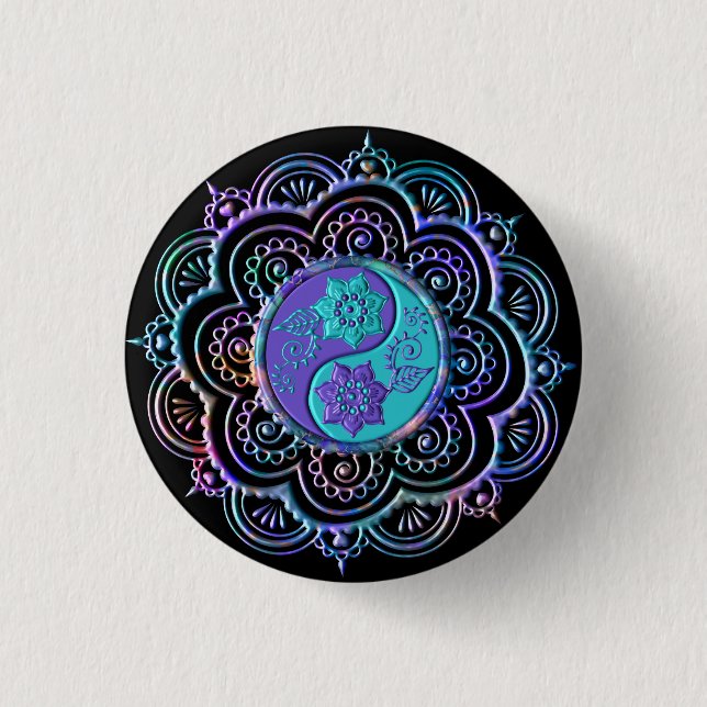 Blue & Purple Mandala Button (Front)