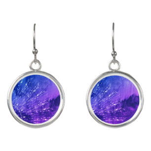 Blue Purple Mandala Clouds Boho Bohemian Earrings
