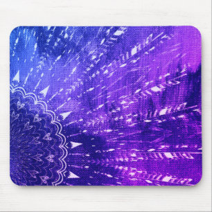 Blue Purple Mandala Clouds Boho Bohemian Mouse Pad