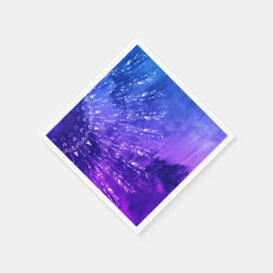 Blue Purple Mandala Clouds Boho Bohemian Napkins
