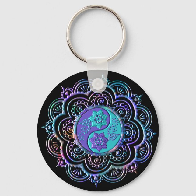Blue & Purple Mandala Keychain (Front)