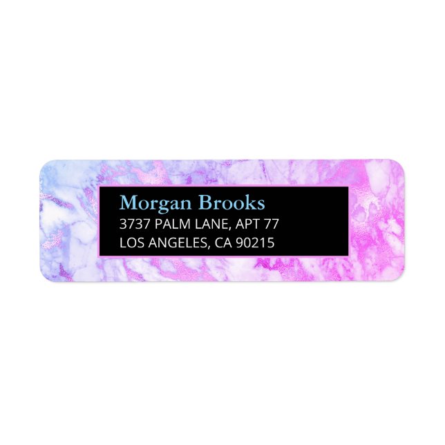 Blue & Purple Marble, Black & Blue Label (Front)