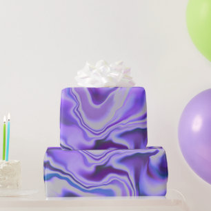 Blue & Purple Marble Digital Abstract Wrapping Paper