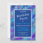 Blue Purple Marble Invitation