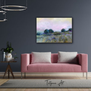Blue Purple Meadow Landscape Canvas Print