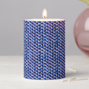 Blue & Purple Modern Abstract Pattern 1266 Pillar Candle