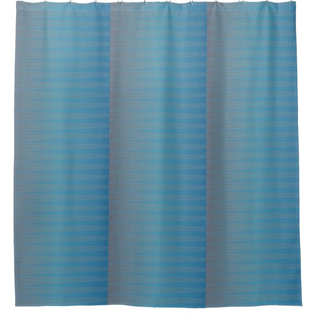 Blue Purple Modern Horizontal Graduated Stripe Shower Curtain (Front)