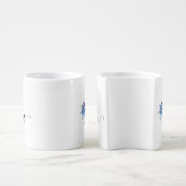 Blue Purple Moody Twilight Floral Happy Couple Coffee Mug Set (Side)