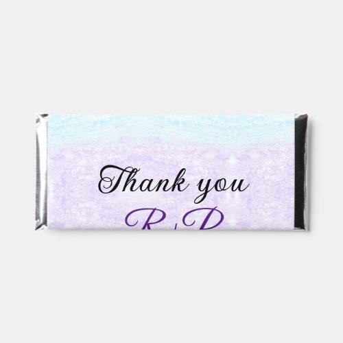 Blue purple ombre glitter sparkle thank you add  hershey bar favors