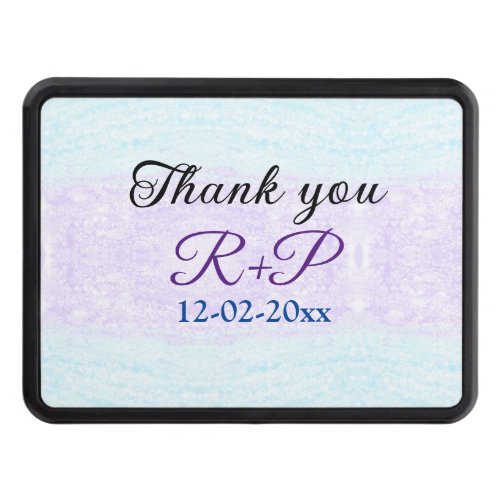 Blue purple ombre glitter sparkle thank you add  hitch cover