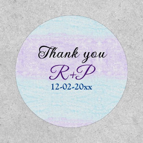 Blue purple ombre glitter sparkle thank you add  patch