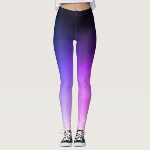 Blue  Purple Ombr Spandex Leggings