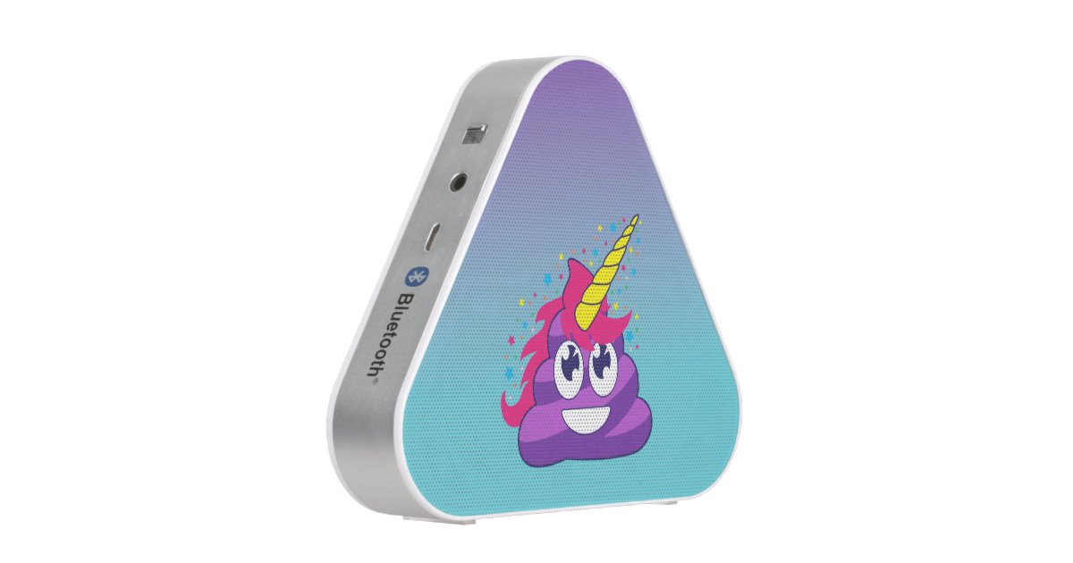 Blue Purple Ombre Unicorn Poo Emoji Bluetooth Speaker Zazzle