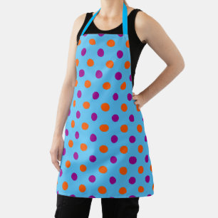 Blue Purple Orange Polka Dot Pattern Apron