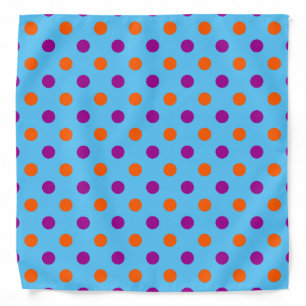 Blue Purple Orange Polka Dot Pattern Bandana