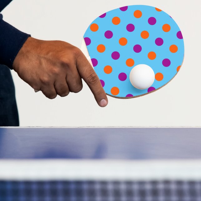 Blue Purple Orange Polka Dot Pattern Ping Pong Paddle (Insitu)
