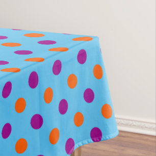 Blue Purple Orange Polka Dot Pattern Tablecloth
