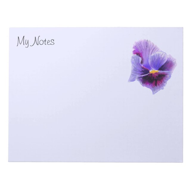 Blue purple pansy Notepad (Front)