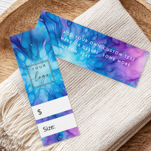 Blue purple pattern price hang tag