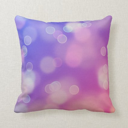 Blue Purple Pink Bokeh Gradient Throw Pillow