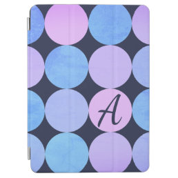 Blue Purple &amp; Pink Circles Monogram iPad Air Cover