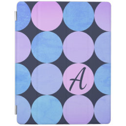 Blue Purple &amp; Pink Circles Monogram iPad Smart Cover