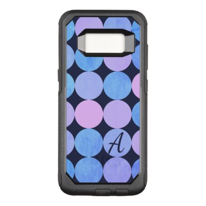 Blue Purple &amp; Pink Circles Monogram OtterBox Commuter Samsung Galaxy S8 Case