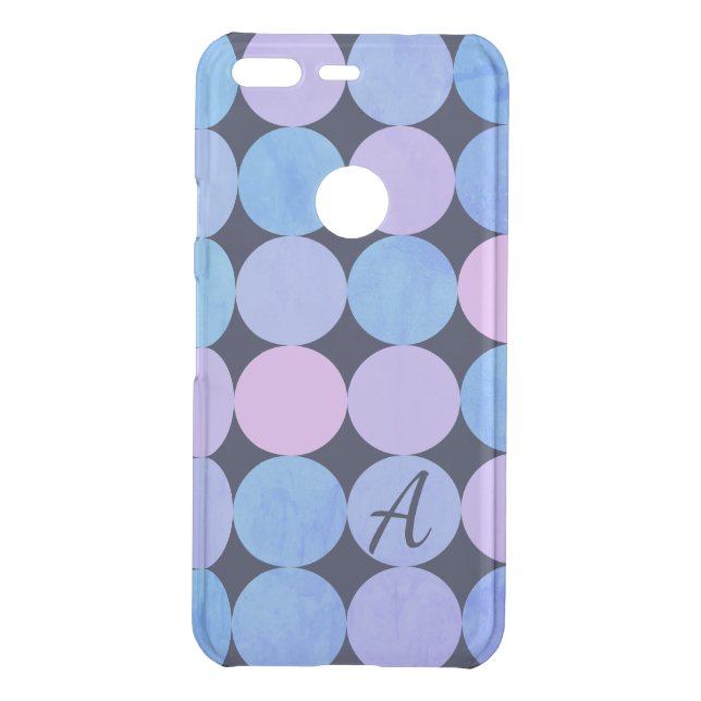 Blue Purple & Pink Circles Monogram Uncommon Google Pixel Case (Back)