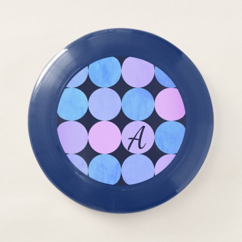 Blue Purple  Pink Circles Monogram Wham_O Frisbee