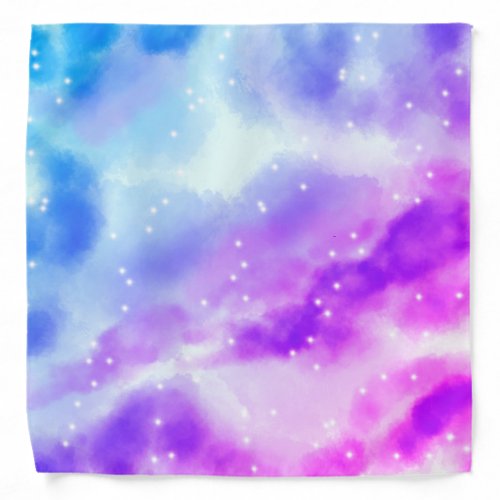 Blue Purple Pink Clouds Abstract Design Bandana