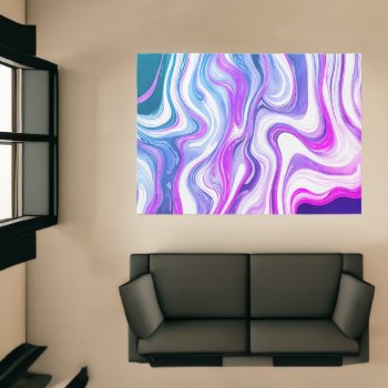 Blue Purple & Pink Marble Rug - Modern Abstract by inspirationzstore at Zazzle