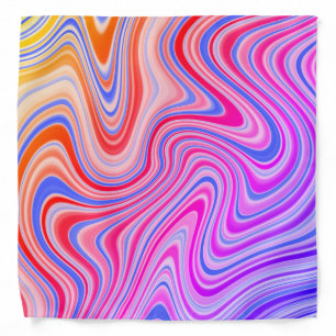 Blue Purple Pink Yellow Orange Wavy Zigzag Pattern Bandana