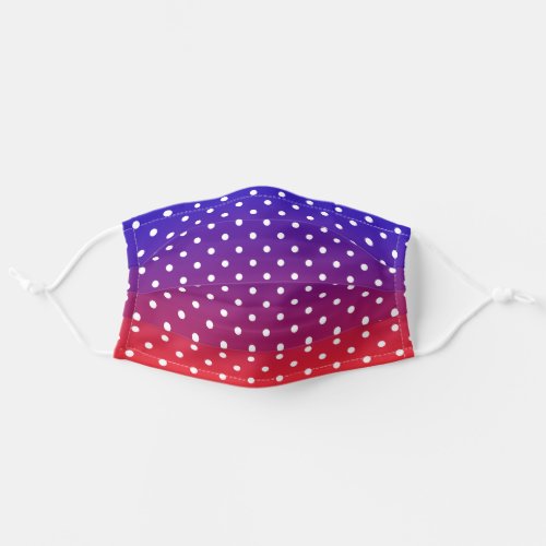Blue Purple Red Gradient Polka Dots Adult Cloth Face Mask
