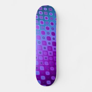 Blue Purple Retro Pattern Skateboard by ImGEEE at Zazzle