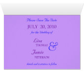 Blue Purple Rose Save The Date Cards (Inside Horizontal (Bottom))