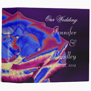 Blue Purple Rose Wedding Binder