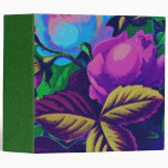Blue &amp; Purple Roses 3 Ring Binder