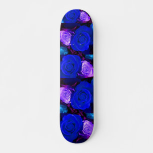 Blue Purple Roses Skateboard - Customizable