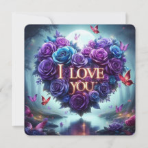 blue + purple roses valentine