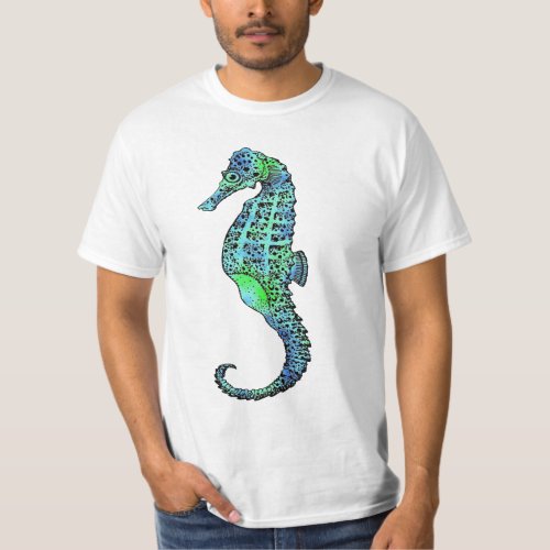 Blue Purple Sea Horse In Any Color You Like T_Shirt