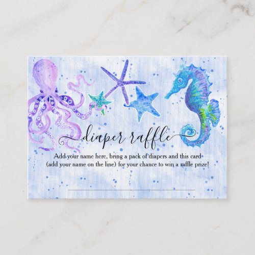 Blue Purple Seahorse Octopus Starfish Seaside Baby Business Card