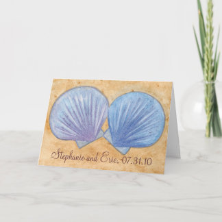 Blue Purple Seashells  Wedding invitation Cards