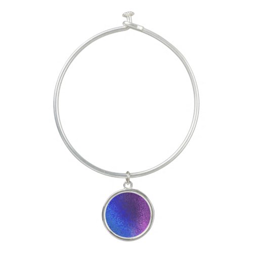 Blue  Purple Shiny Abstract Bangle Bracelet Charm