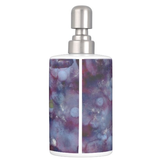 Blue, Purple, Silver Abstract Bath Set (Back)