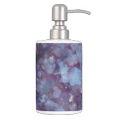 Blue, Purple, Silver Abstract Bath Set (Right)